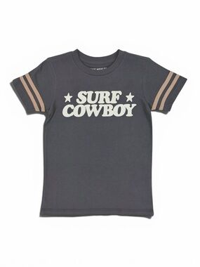 Surf Cowboy Kids Graphic Tee - Charcoal